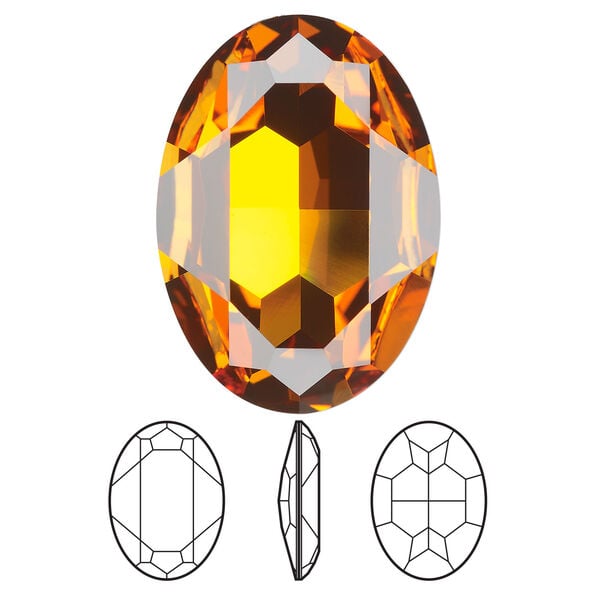 Fancy stone 1pkg24 dark orange TCF&trade; foil back, Swarovski&reg;, 30x22mm faceted oval 4127 image number 0