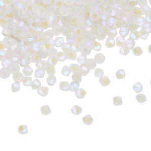Bead 1440pk white opal shimmer 2X, Swarovski&reg; 3mm XILION bicone 5328
