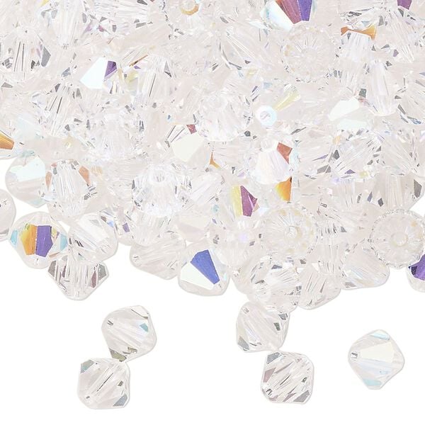 Bead 288pk crystal glitter, Preciosa Czech crystal 6mm bicone image number 0