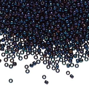 Seed bead, TOHO BEADS&reg;, glass, pkg/7.5g, #11 round, opaque metallic Nebula (TR-11-82).