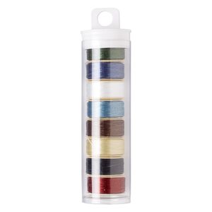 Thread, Nymo&reg;, nylon, mixed colors, size D. Sold per pkg of (8) 64-yard bobbins.