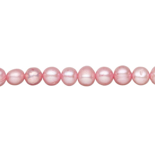 Freshwater pearl 1pkg1, semi-round, 15.5-16 inch dark blush 5-6mm cultured image number 0