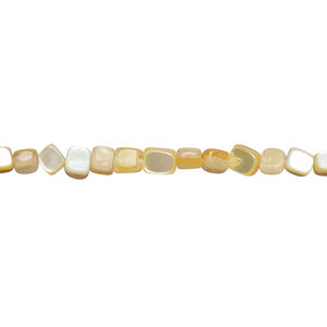 Gold lip / mother-of-pearl shell 1pkg1, pebble bead 15 inch small