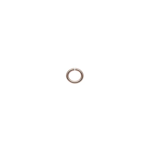 Jump ring 1pkg100 copper, 5x4.5mm oval, 22 gauge / 3.8x3.2mm inside diameter / clear-coated image number 0