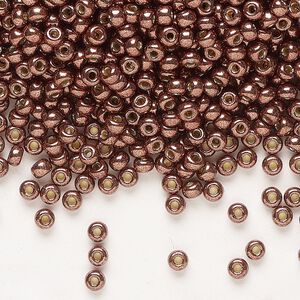 Seed bead, Miyuki 1pkg50g glass, #8 rocaille, Duracoat&reg; opaque galvanized dark mauve / outside dyed (RR-4213)