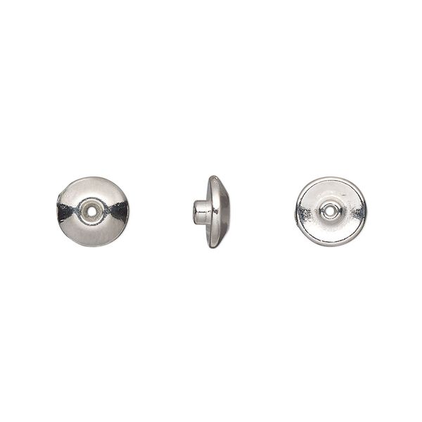 Bead aligner, TierraCast&reg; BeadAligners&trade;, white bronze-plated pewter (tin-based alloy), 7.5x3.5mm rondelle with 3mm peg. Sold per pkg of 50. image number 0