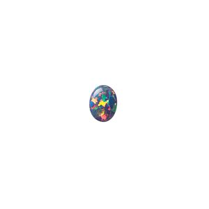 Cabochon, "opal" (silica and epoxy) (man-made), multicolored, 8x6mm calibrated oval. Sold individually.