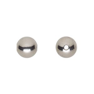 Bead 1pkg100 stainless steel, 10mm round