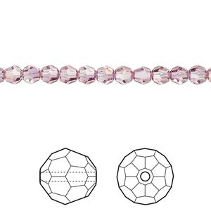 Bead 12pk dark rose, Crystal Passions&reg; 4mm round 5000