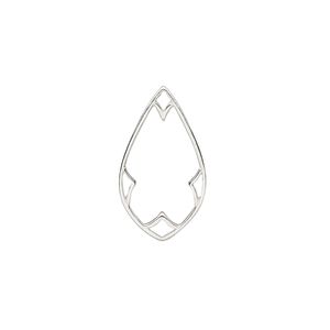 Component, Amoracast&reg;, sterling silver, 17.5x10mm nimbus teardrop. Sold individually.