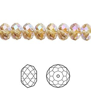 Bead 288pk light Colorado topaz shimmer 2X, Swarovski&reg; 8x6mm rondelle 5040