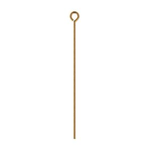Eye pin 1pkg100 gold-plated, 1.5 inch, 21 gauge brass antique
