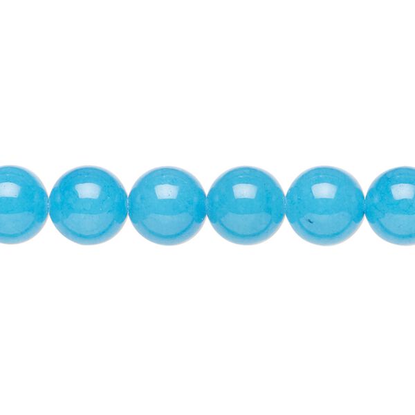 Malaysia "jade" 1pkg1, round bead, turquoise blue 15.5-16 inch 8mm image number 0