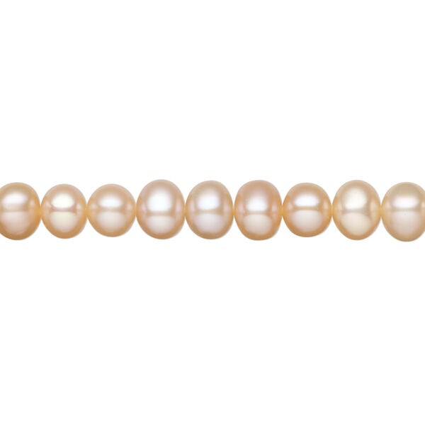 Freshwater pearl 1pkg1, semi-round natural, 15.5-16 inch peach 6-7mm cultured image number 0
