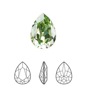 Fancy stone 1pk peridot foil back, Crystal Passions&reg; Regenerated 18x13mm pear 4320