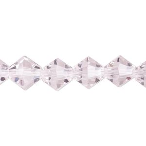 Bead 1pk transparent pink, Celestial Crystal&reg; 10mm bicone 8 inch