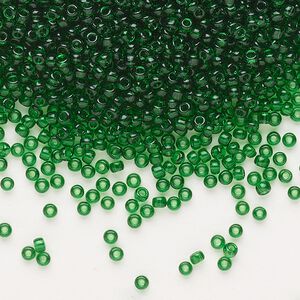 Seed bead, Dyna-Mites&trade;, glass, pkg/1/2kg, #11 round, transparent emerald green, (22 11/0 RR).