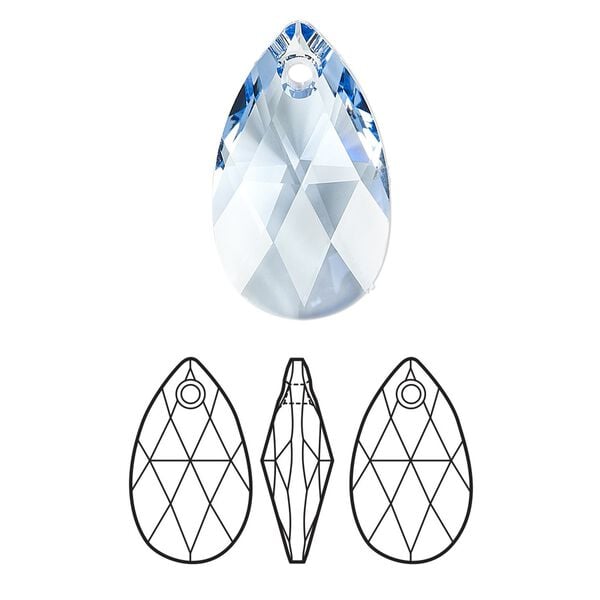 Drop 96pk light sapphire, Swarovski&reg; 22x13mm pendant pear 6106 image number 0