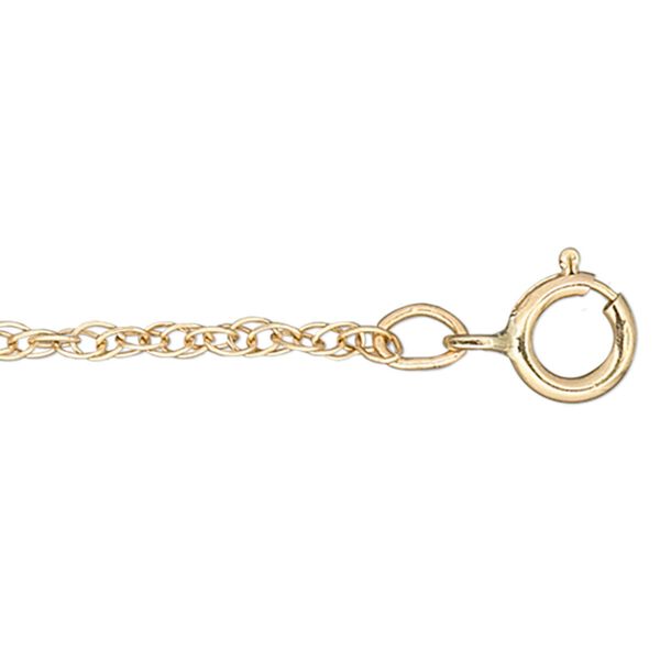 Chain 1pkg1 14Kt gold rope, 1.2mm / springring clasp, Gossamer&trade; 18 inch image number 0