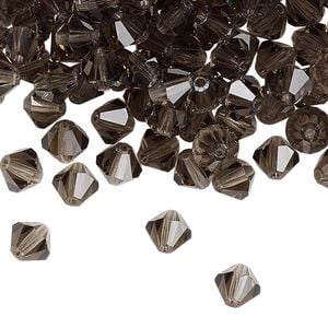 Bead 144pk black diamond, Preciosa Czech crystal 6mm bicone