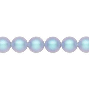 Pearl 50pk iridescent light blue, Crystal Passions&reg; 8mm round 5810