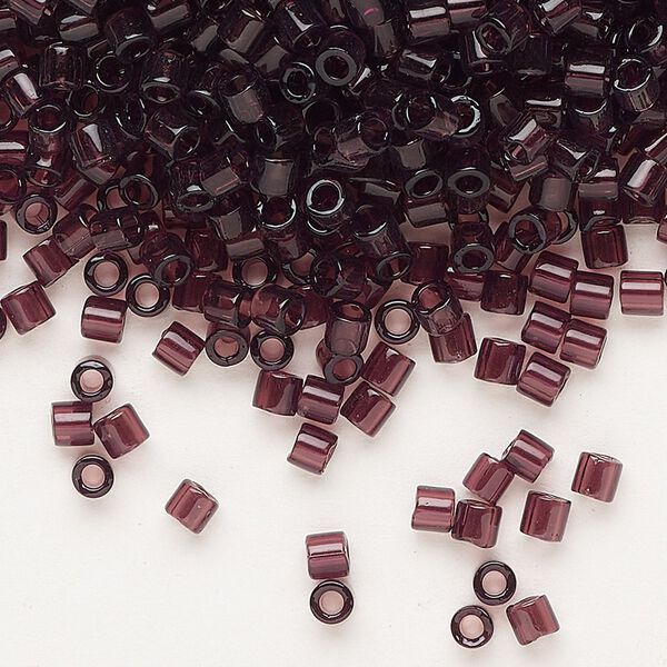 Seed bead, Delica&reg;, glass, pkg/7.5g, #8 round, transparent dark smoky amethyst (DBL-1104). image number 0