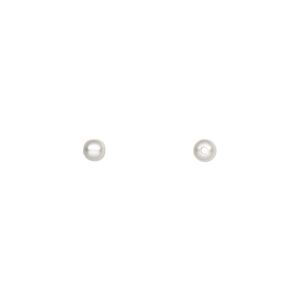 Bead, silver-plated brass with satin finish, 3mm round. Sold per pkg of 100.