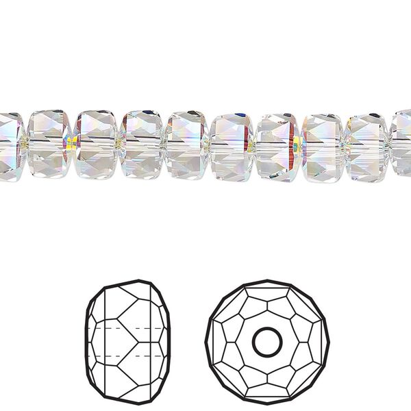 Bead 216pk crystal AB, Swarovski&reg; 8x5mm rondelle 5045 image number 0