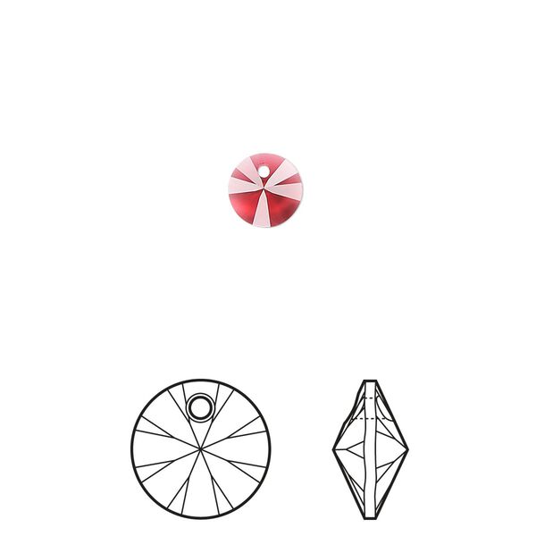 Drop 12pk scarlet, Crystal Passions&reg; 6mm pendant mini disk 6428 image number 0