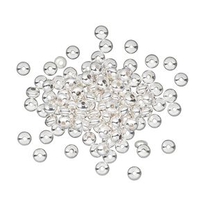 Bead 1pkg100 silver-plated, 3x2mm rondelle, brass