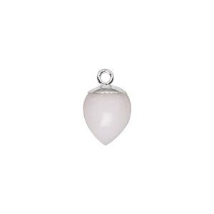 Drop 1pkg1, electroplated sterling silver and pink opal (natural), 9x8mm hand-cut acorn