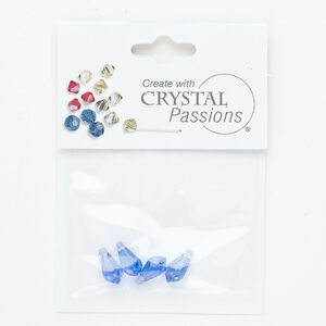 Briolette 1pkg4 sapphire, Crystal Passions&reg;, 11x6mm pendant drop 6000