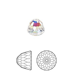 Bead 96pk crystal AB, Swarovski&reg; 10x8mm dome small 5542