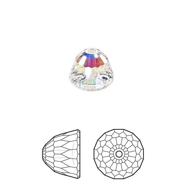 Bead 96pk crystal AB, Swarovski&reg; 10x8mm dome small 5542 image number 0
