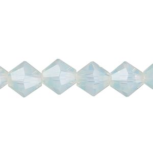 Bead 1pk clear translucent frosted, Celestial Crystal&reg; 10mm bicone 8 inch