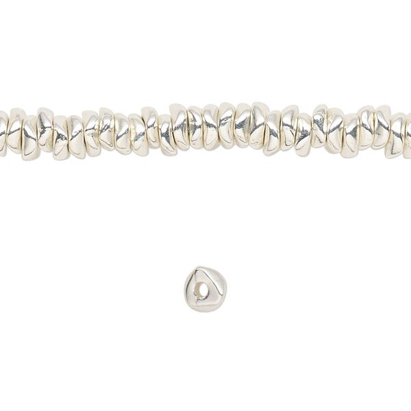 Bead 1pkg1 silver-finished "pewter", mini chip, 8 inch image number 0
