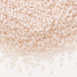 Seed bead, Delica&reg;, glass, pkg/250g, #11 round, translucent matte rainbow pink mist (DB-0868).