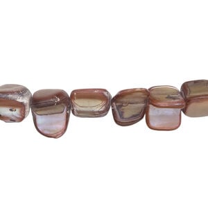 Mother-of-pearl shell 1pkg1, triangle tube bead 15 inch orchid 7x7mm-12x8mm