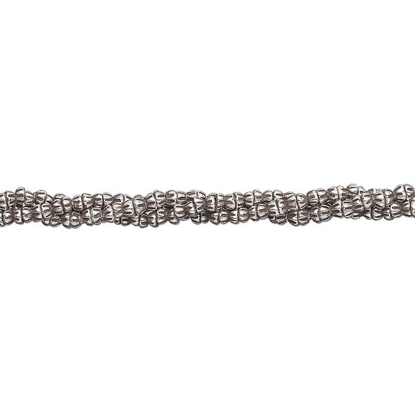 Bead 1pkg1 fine silver, 1mm cone, 16 inch antiqued Hill Tribes image number 0