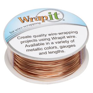Wire, Wrapit&reg;, bright copper, dead-soft, round, 22 gauge. Sold per 0.25-pound spool, approximately 130 feet.