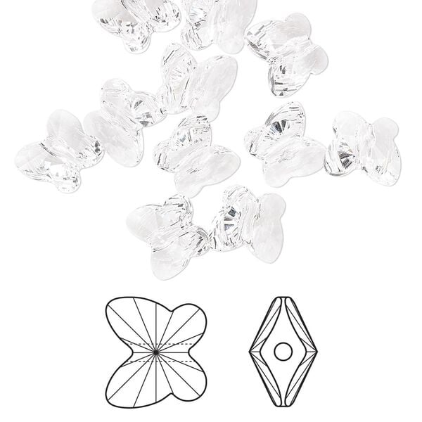 Bead 288pk crystal, Swarovski&reg; 8x7mm butterfly 5754 image number 0