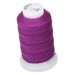 Thread, Purely Silk&trade;, 3-ply, plum, size FF. Sold per 115-yard spool.