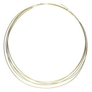 Wire, anodized niobium, yellow, half-hard, round, 22 gauge. Sold pkg of 5 feet.