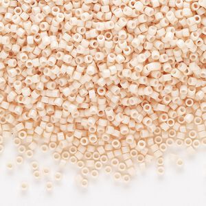 Seed bead, Delica&reg;, glass, pkg/7.5g, #11 round, opaque glass enamel light peach (DB-1492-1).