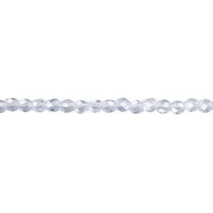 Bead, Czech fire-polished glass, ice blue, 3mm faceted round. Sold per 15-1/2" to 16" strand, approximately 130 beads.