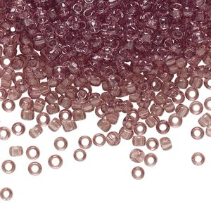 Seed bead, TOHO BEADS&reg;, glass, pkg/7.5g, #8 round, transparent light amethyst (TR-08-6).