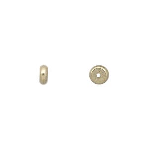 Bead 1pkg100 brass, 6x2mm heishi