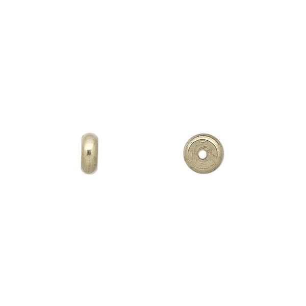 Bead 1pkg100 brass, 6x2mm heishi image number 0