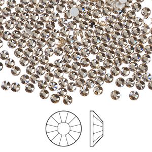 Flat back 1440pk crystal honey foil back, Preciosa Viva 12&reg; Czech crystal rhinestone 2.7-2.9mm chaton rose round SS10