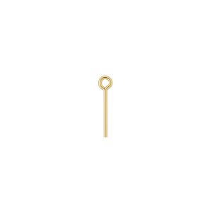 Eye pin 1pkg100 gold-plated, 0.5 inch, 21 gauge brass